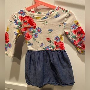 Gap flower and chambray 3/4 sleeve dress